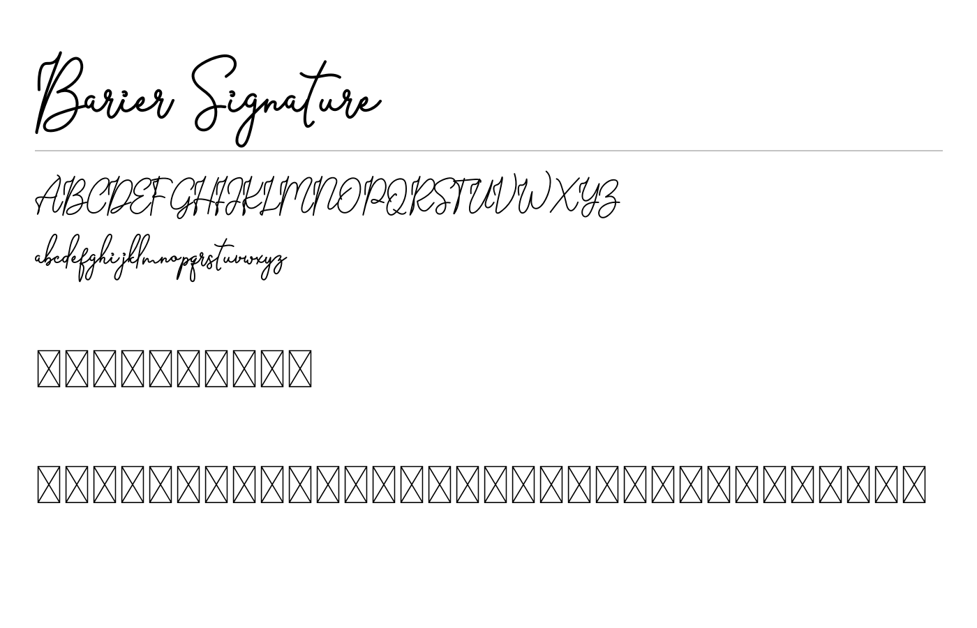 Barier Signature Font preview