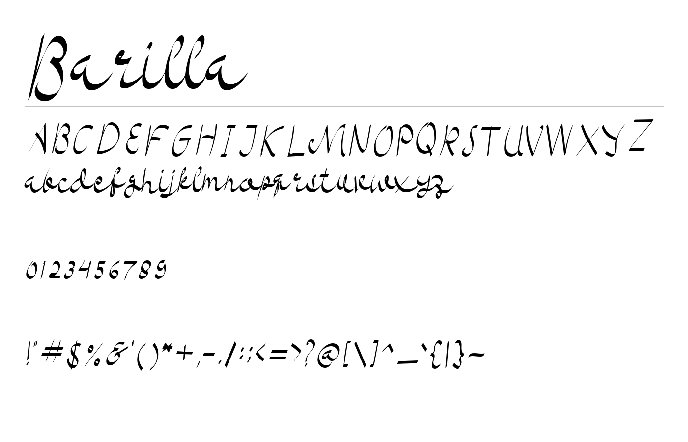 Barilla Font preview