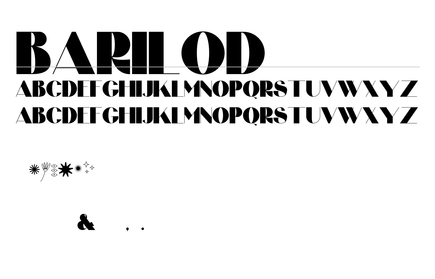 BARILOD Font preview