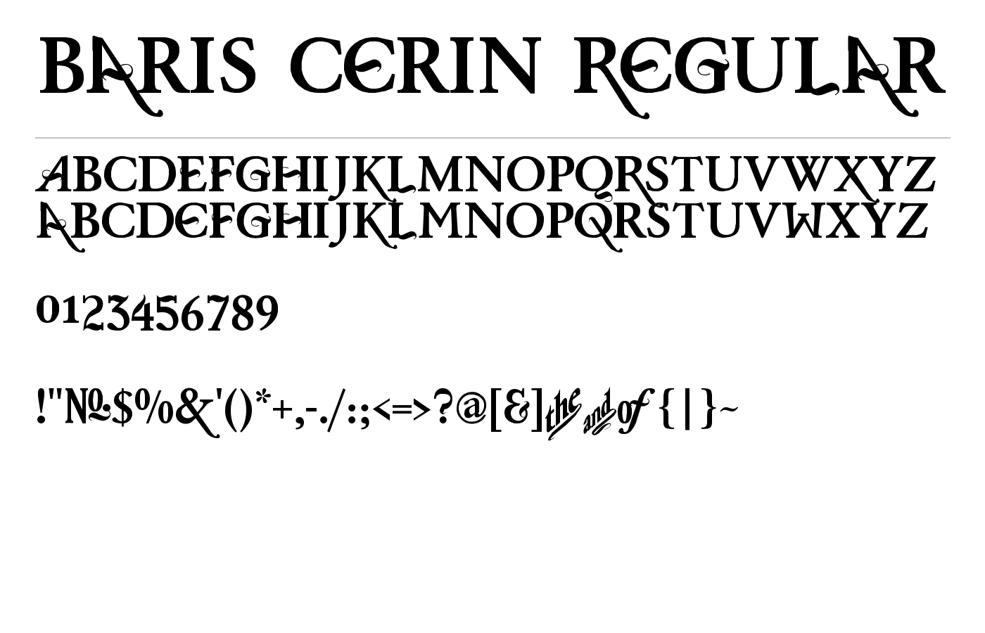 Baris Cerin Regular Font preview
