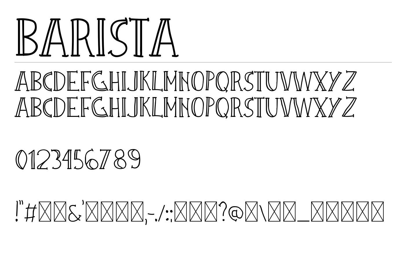 Barista Font preview