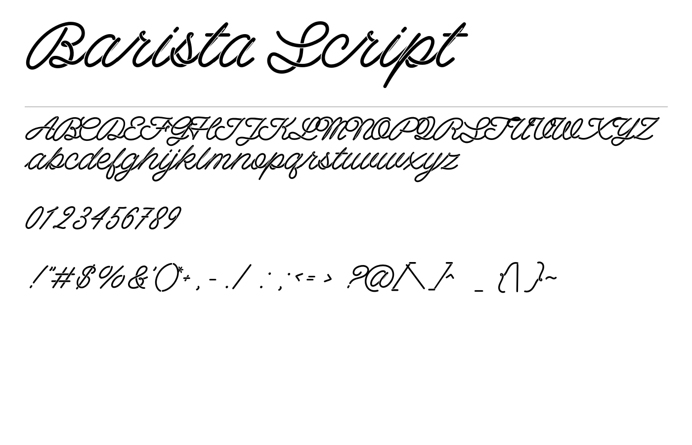 barista Font preview