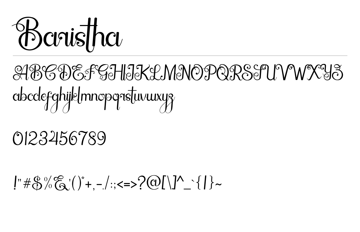 Baristha Font preview