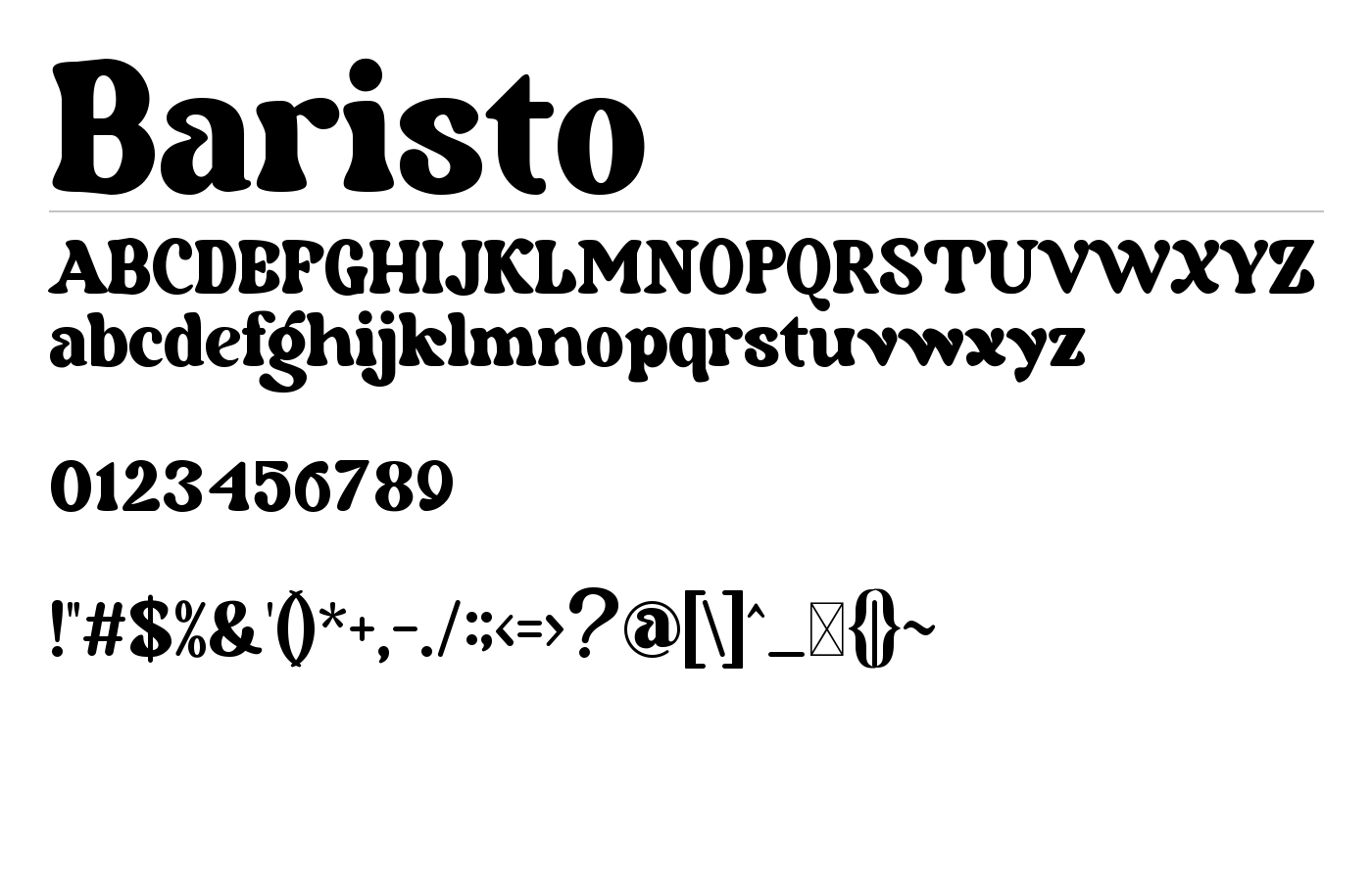Baristo Font preview