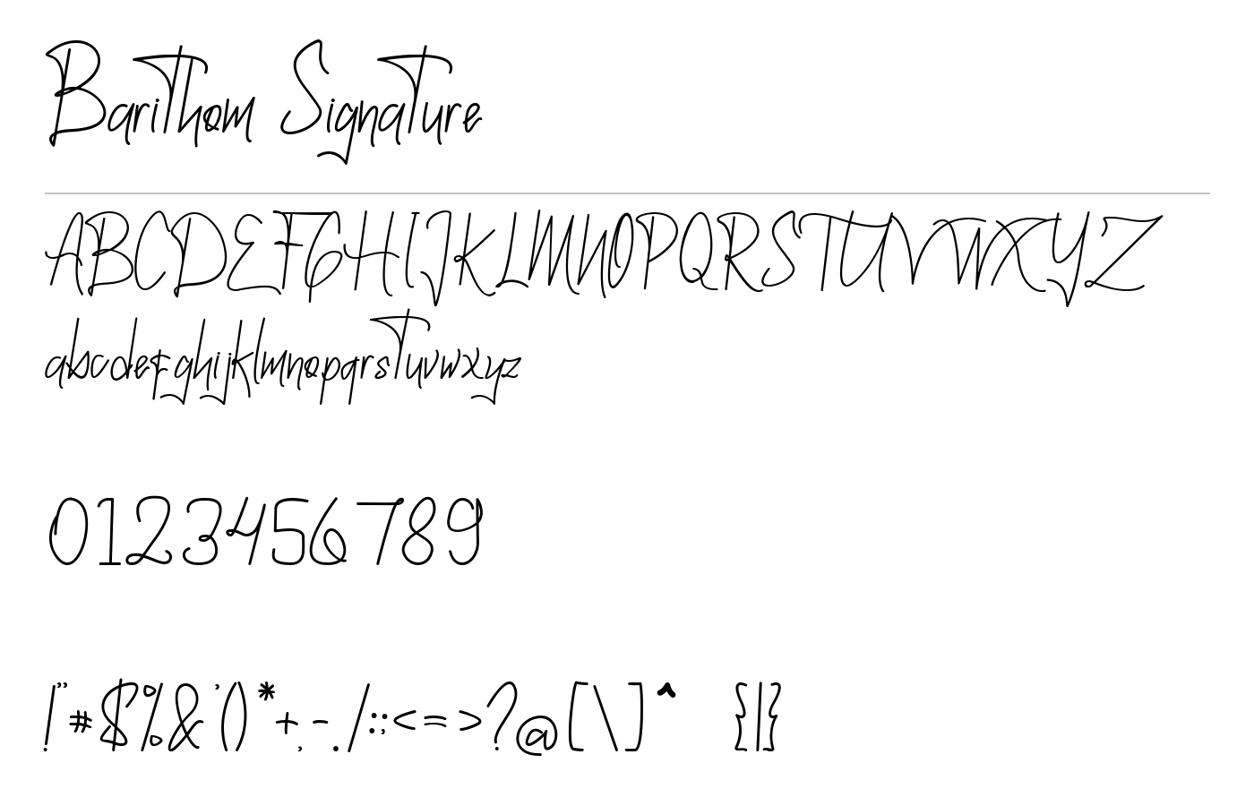 Barithom Signature Font preview