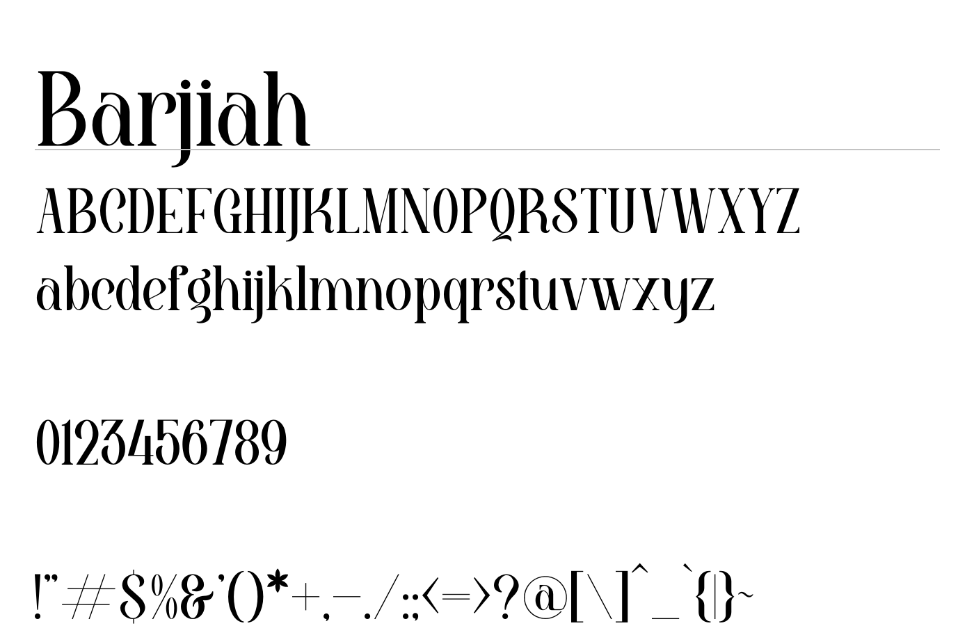 Barjiah Font preview