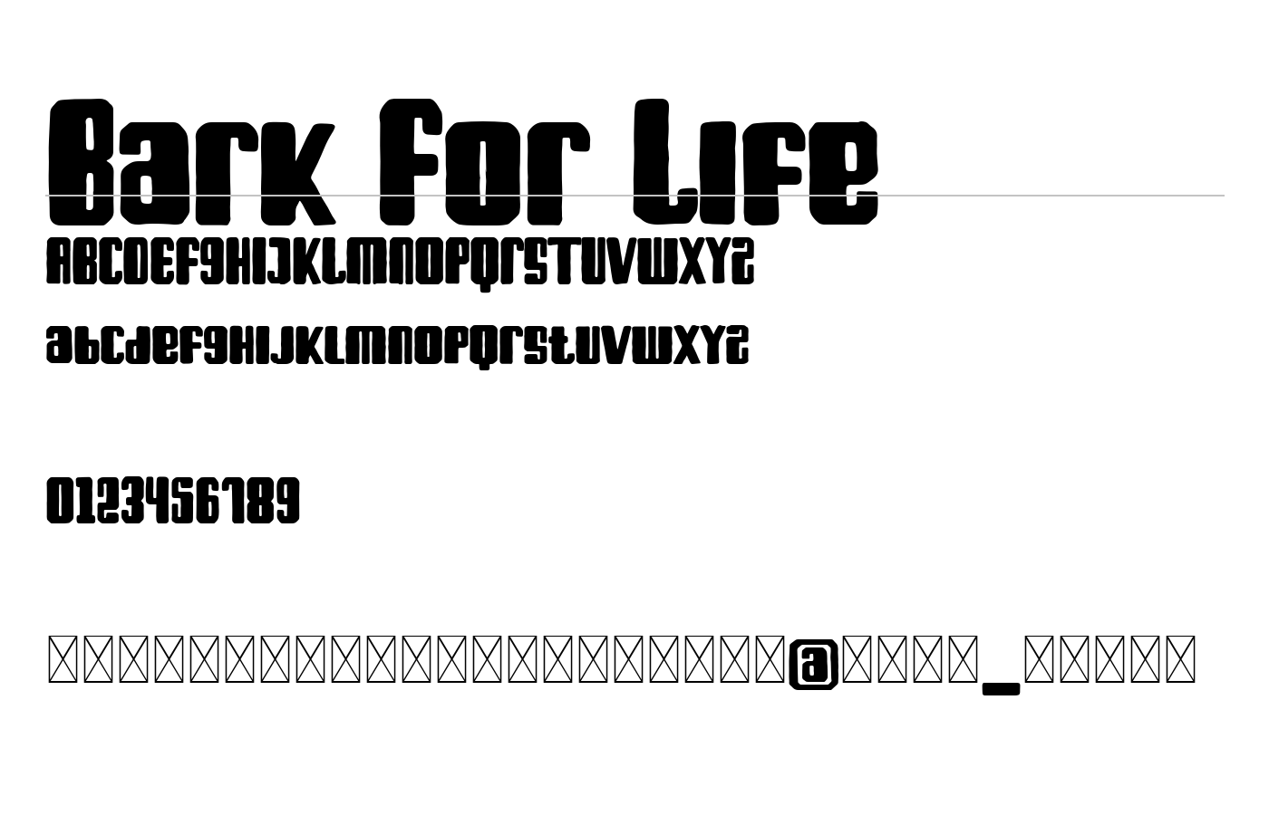 Bark For Life Font preview