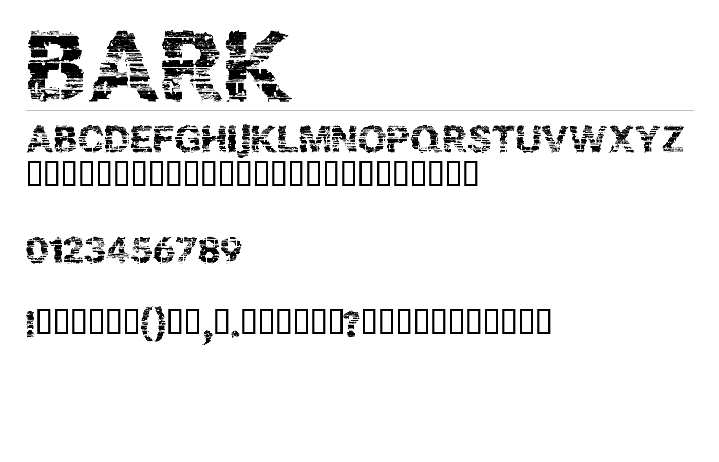 BARK Font preview