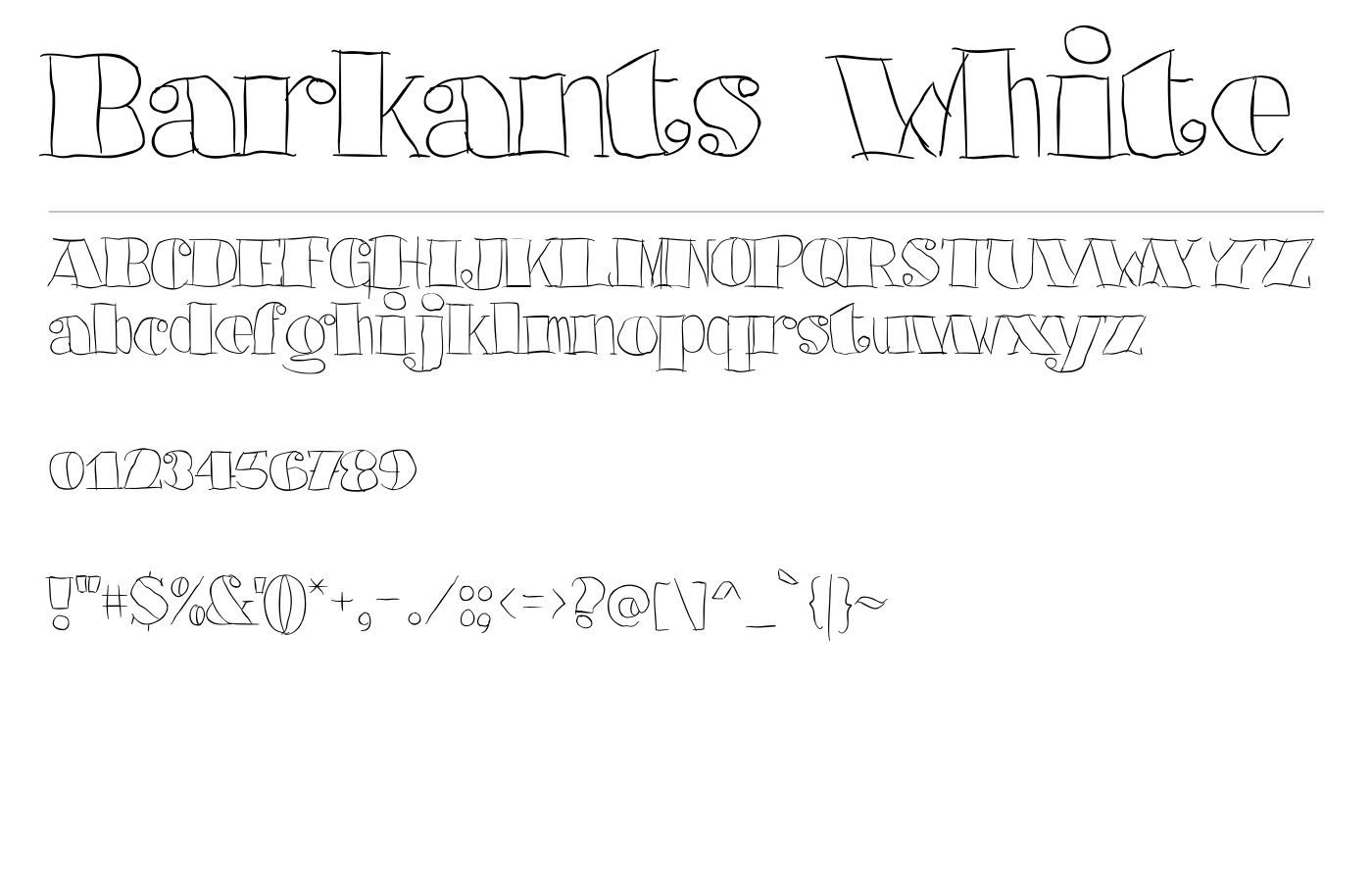 Barkants White Font preview