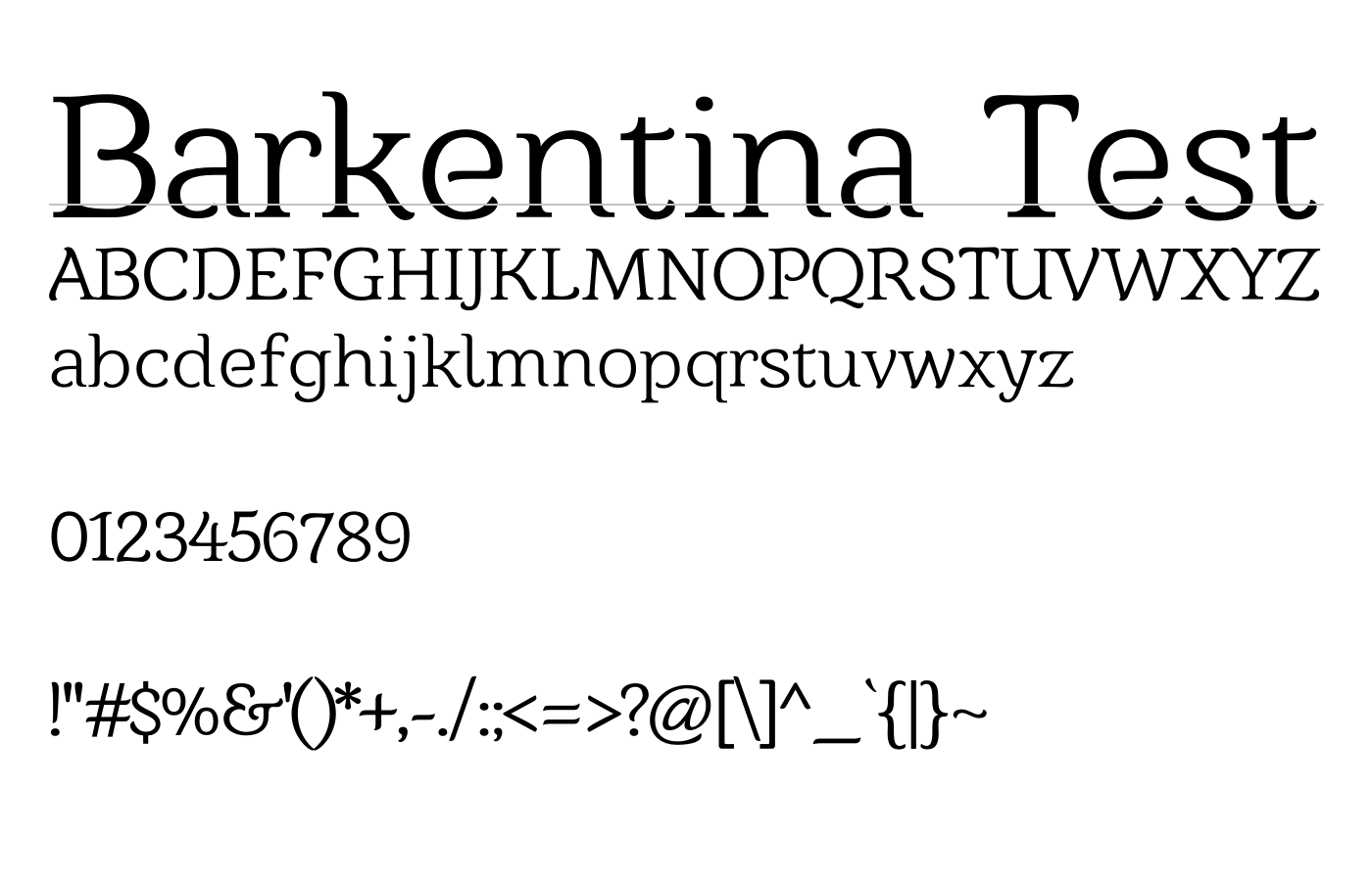 Barkentina 1 Font preview