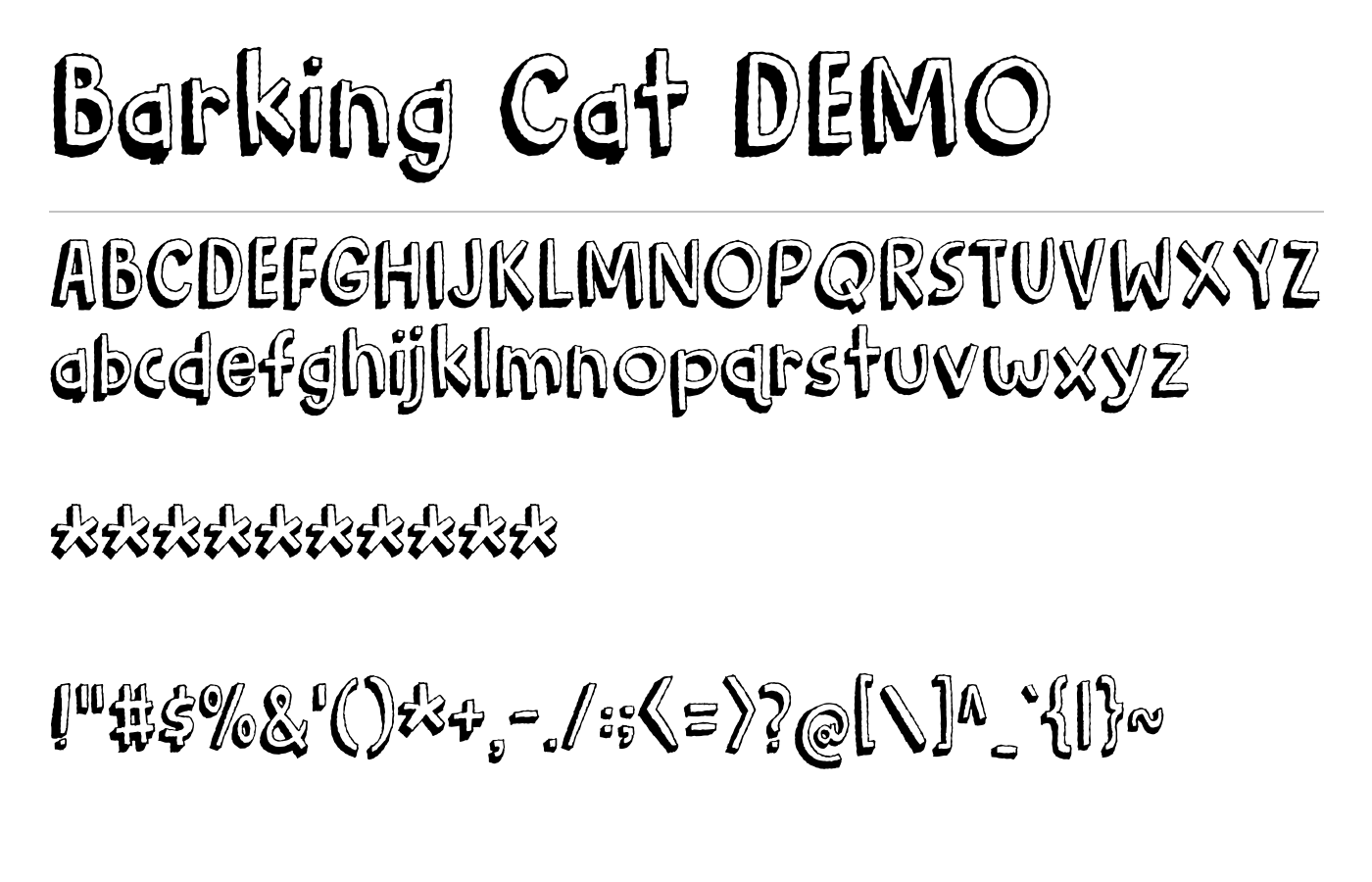 Barking Cat DEMO Font preview
