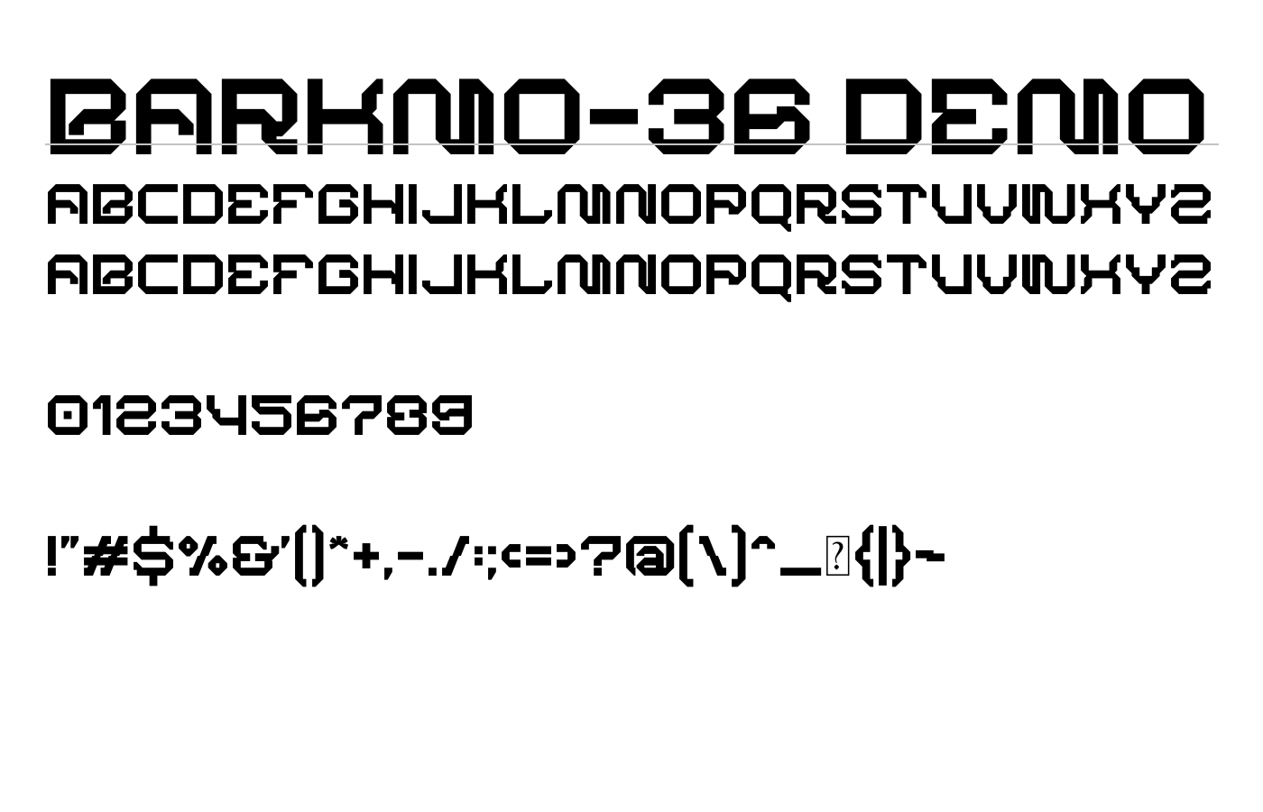 BARKMO-36 Font preview