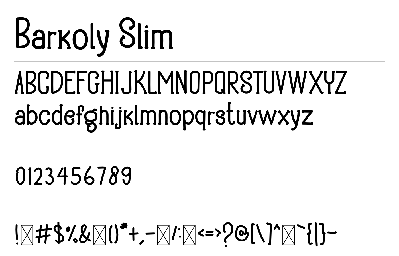 Barkoly Font preview