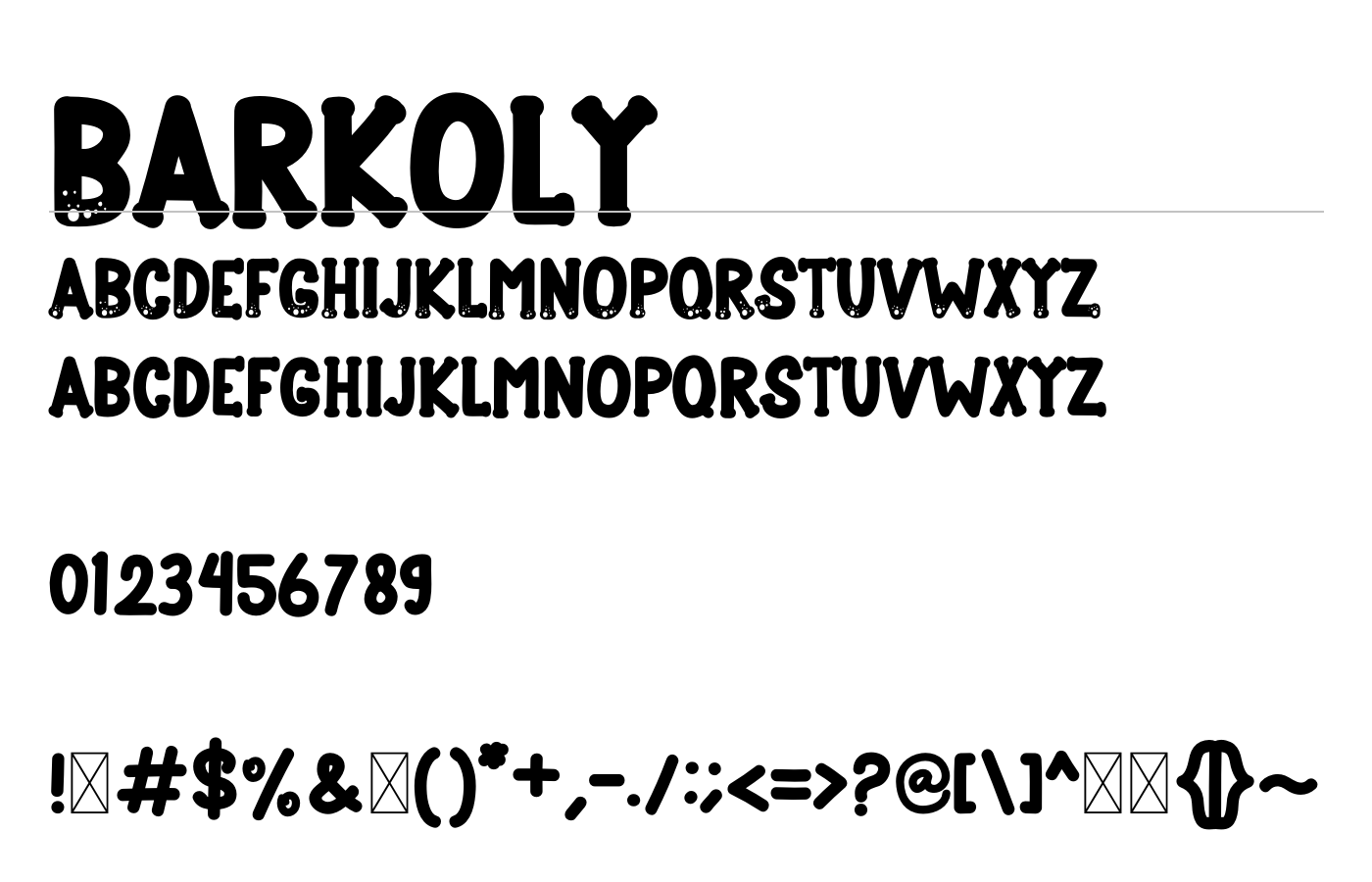 Barkoly Font preview