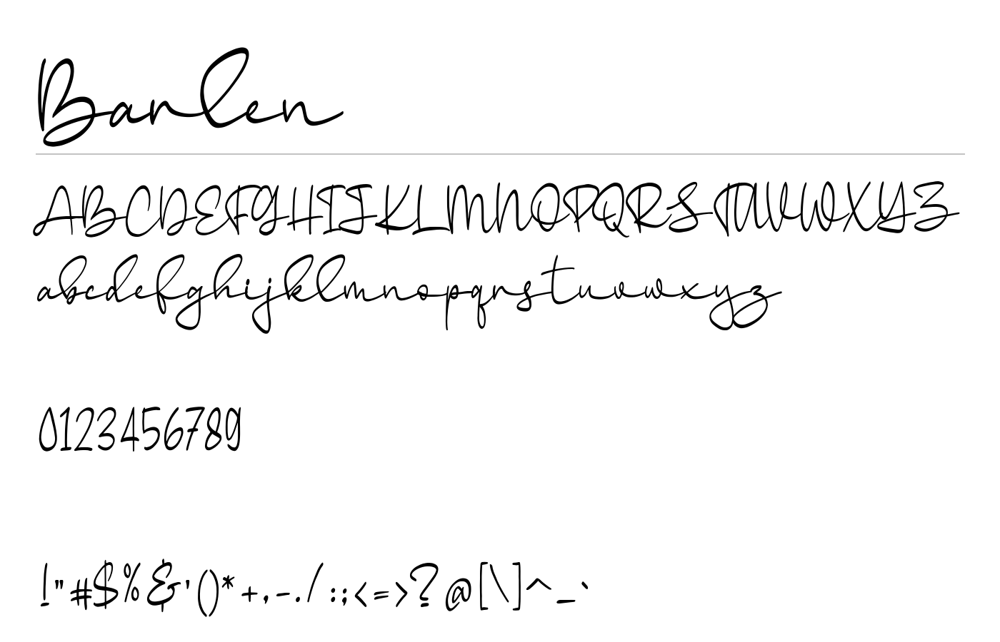 Barlen Font preview
