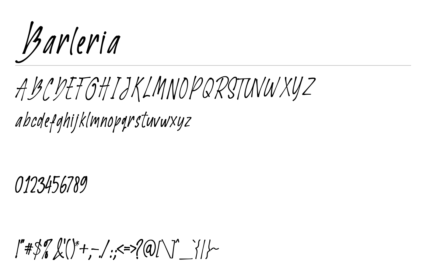 Barleria Font preview
