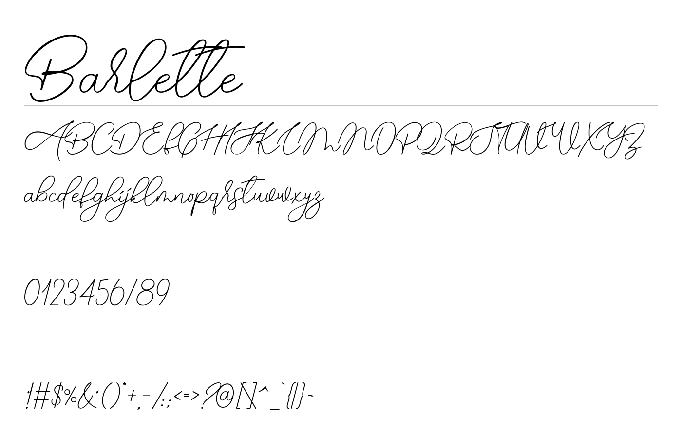 Barlette Font preview
