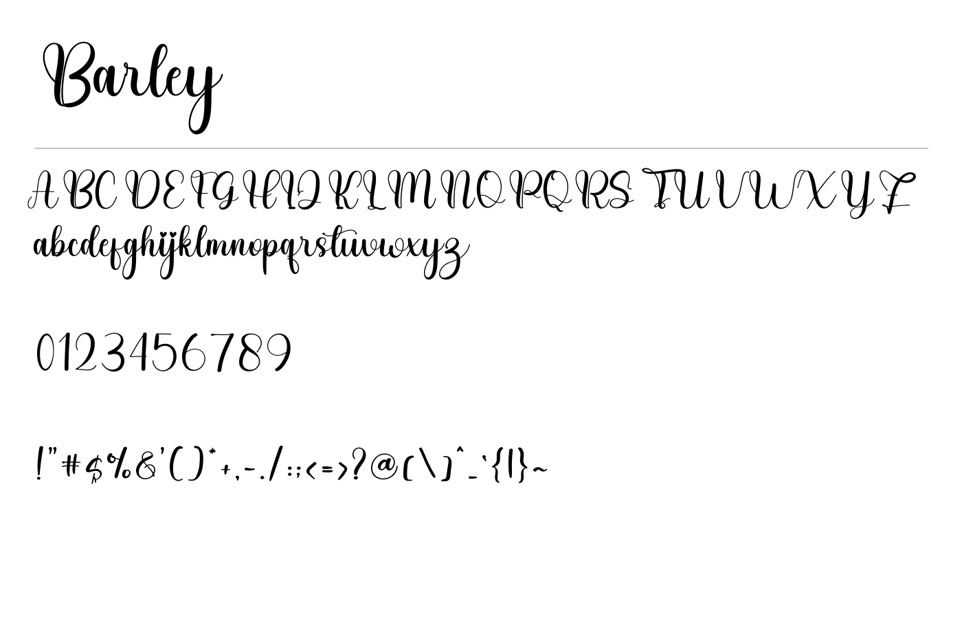 Barley Font preview