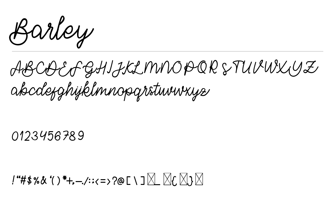 Barley Font preview