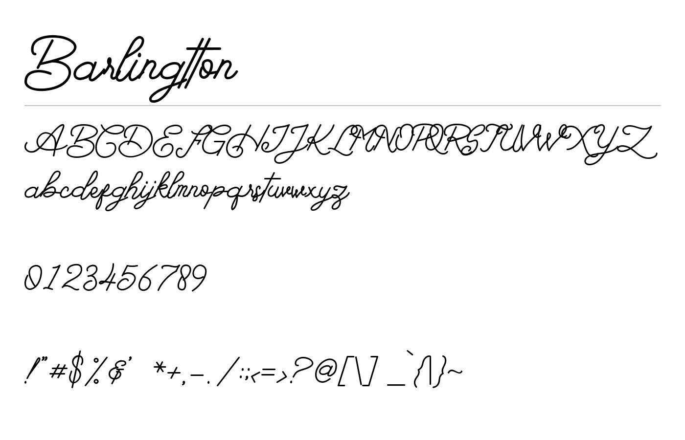 Barlingtton Font preview