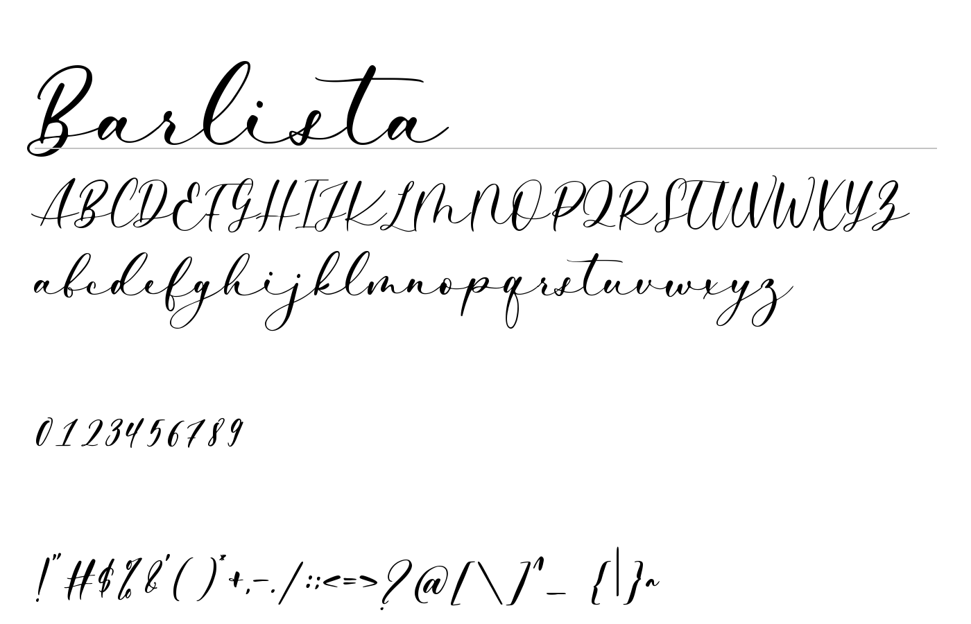 Barlista Font preview