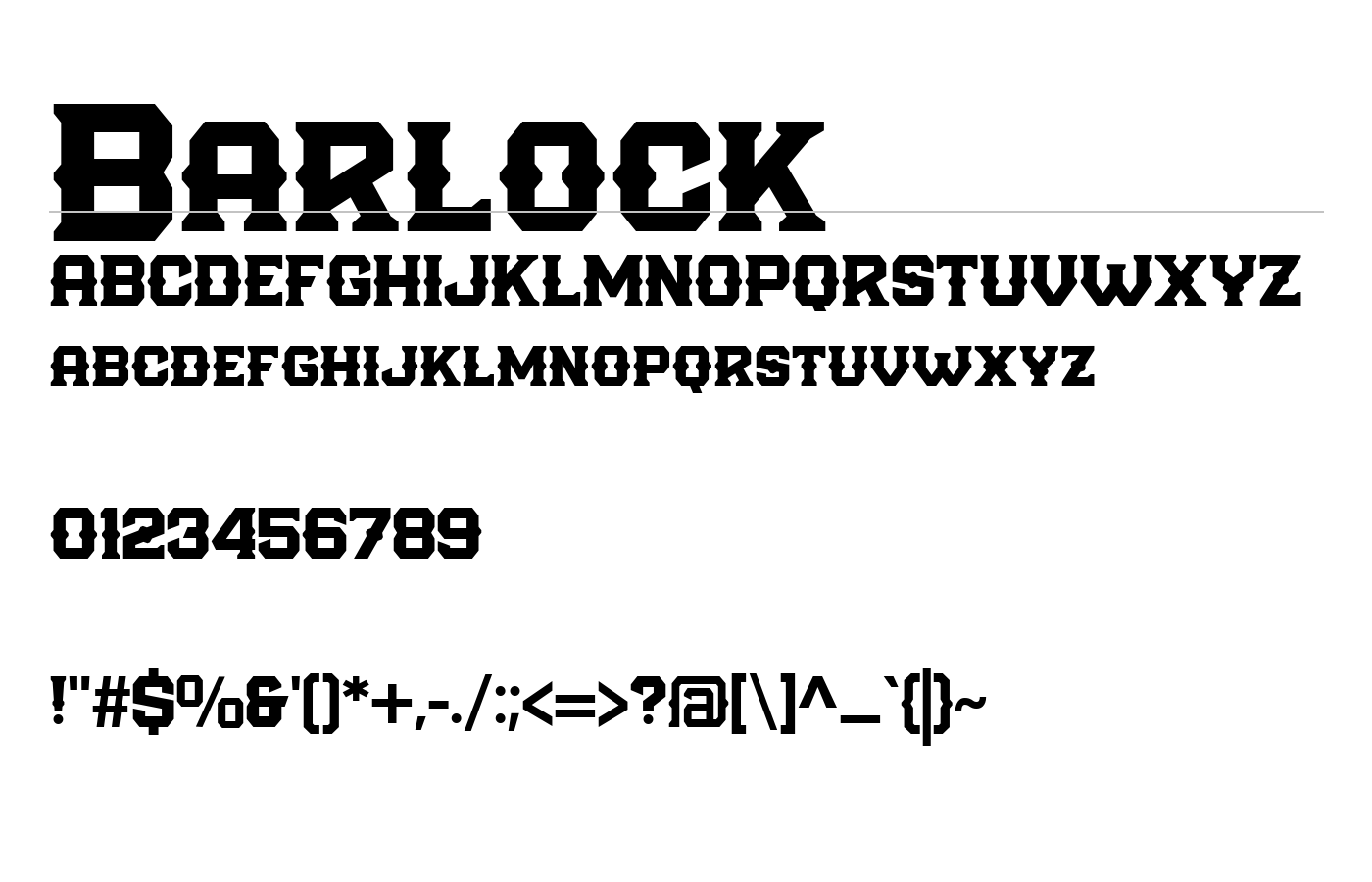 Barlock Font preview