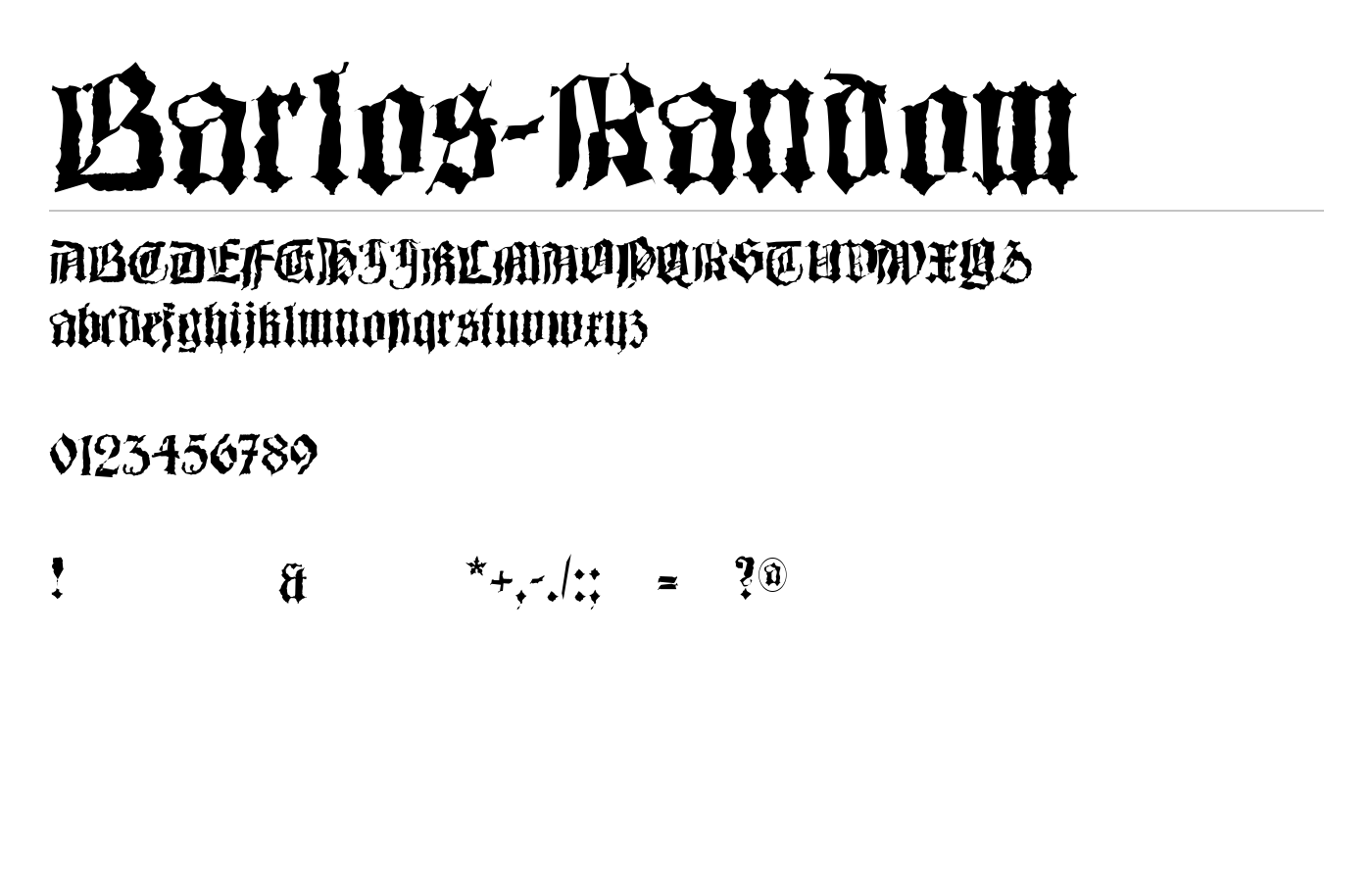 Barlos-Random Font preview