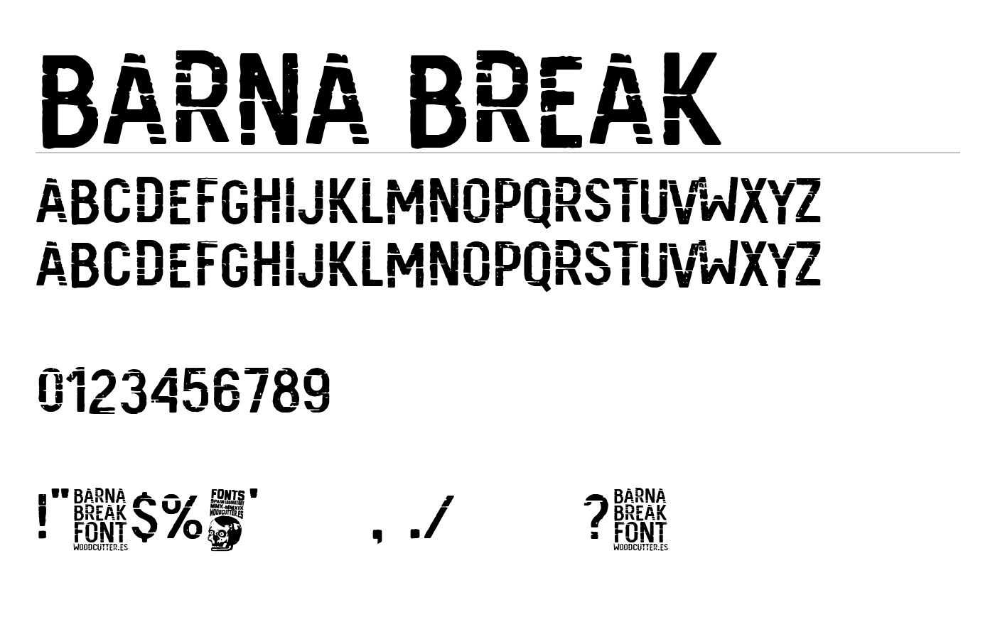 Barna Break Font preview