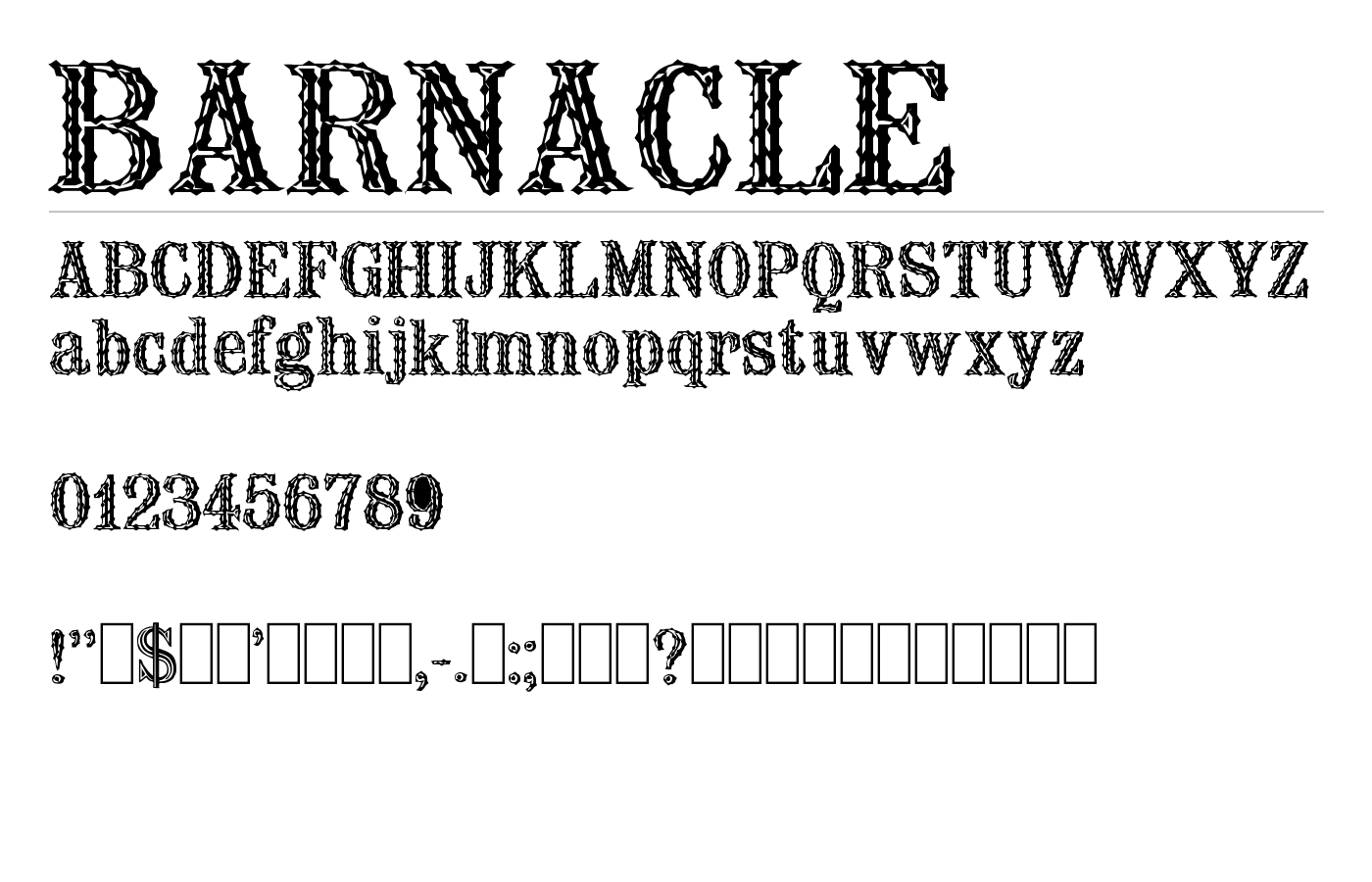 BARNACLE Font preview