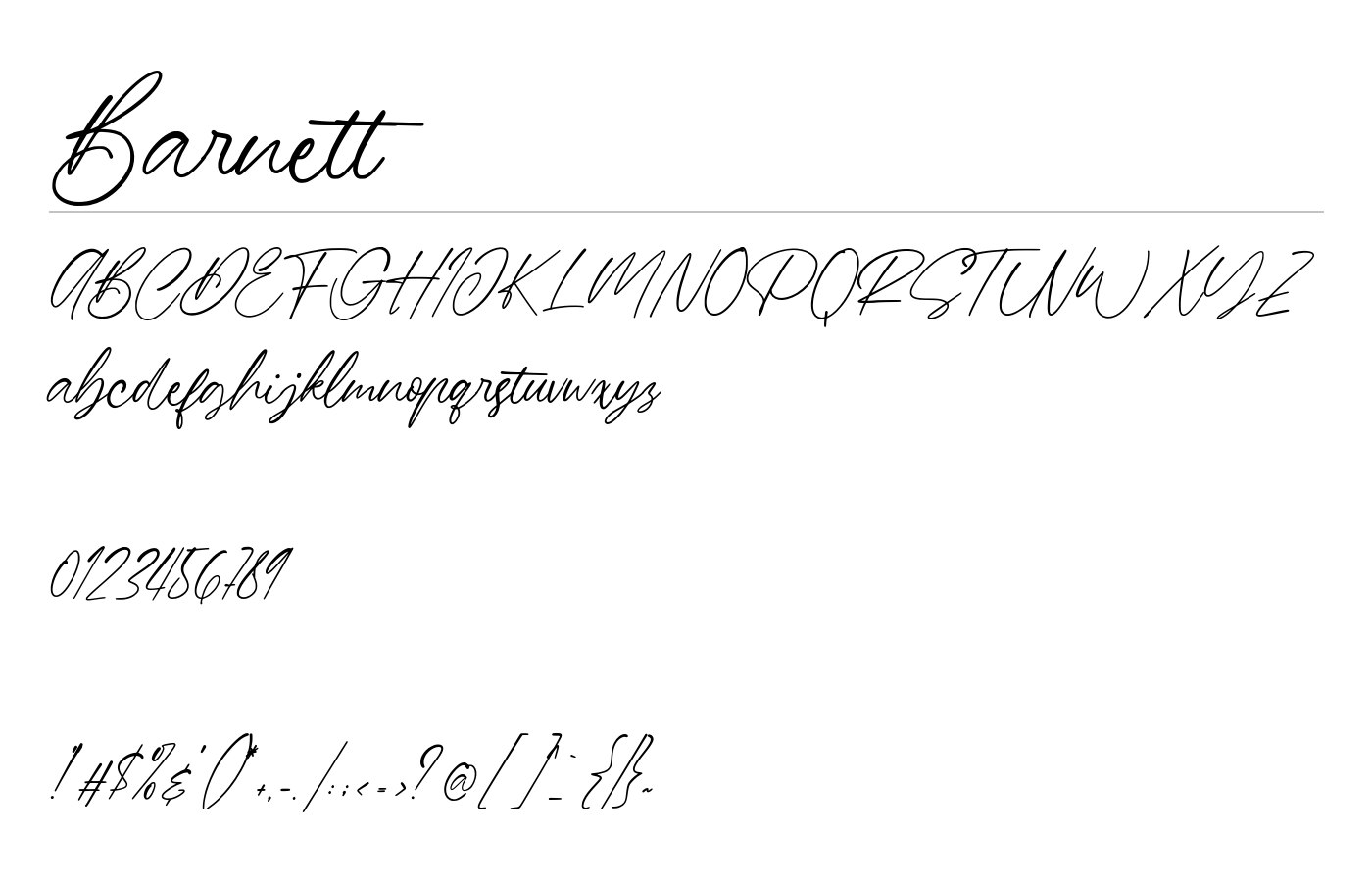 Barnett Font preview