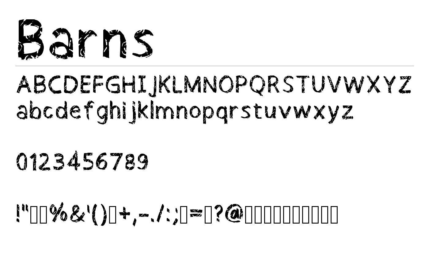 Barns Font preview