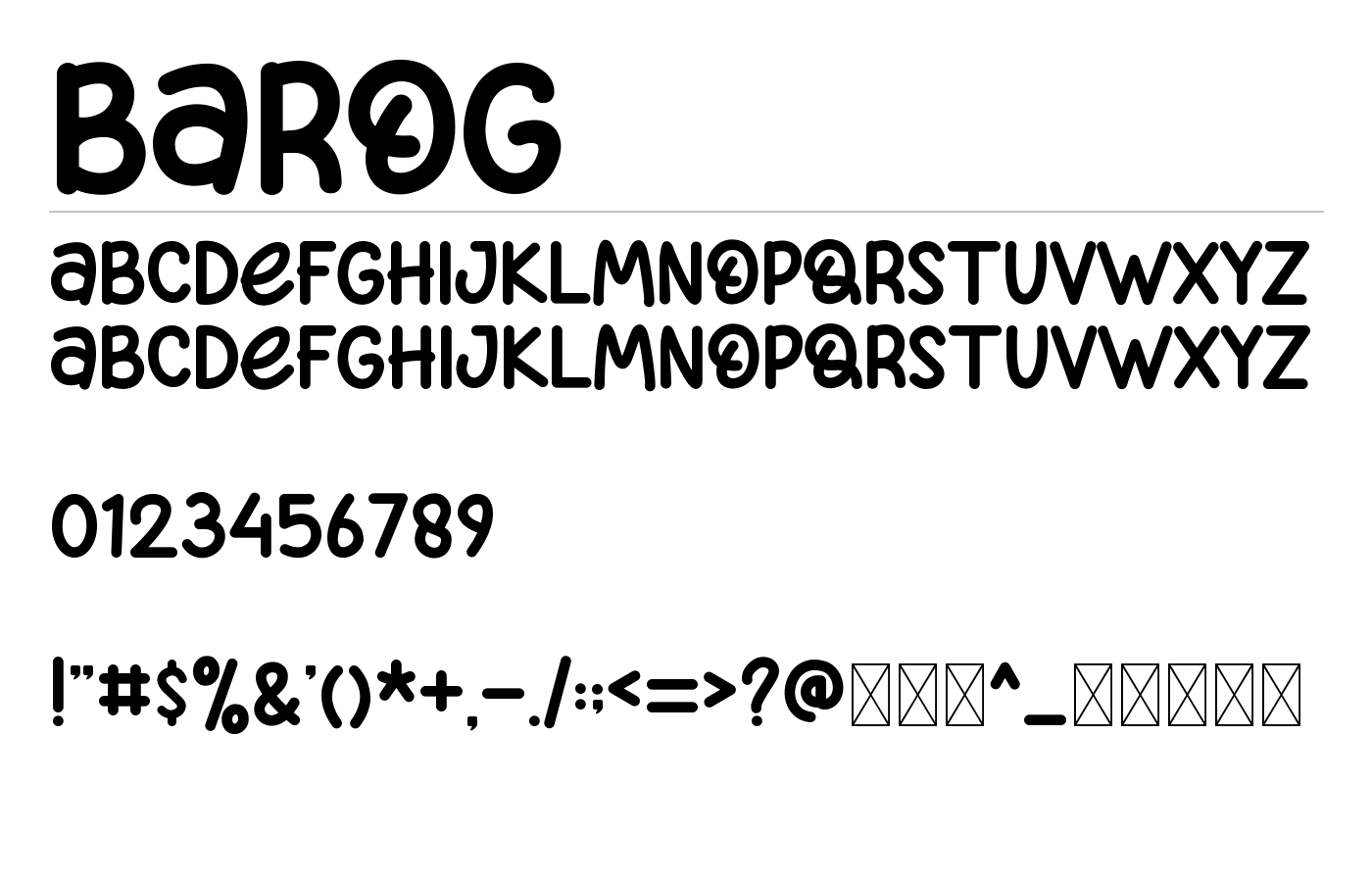 Barog Font preview