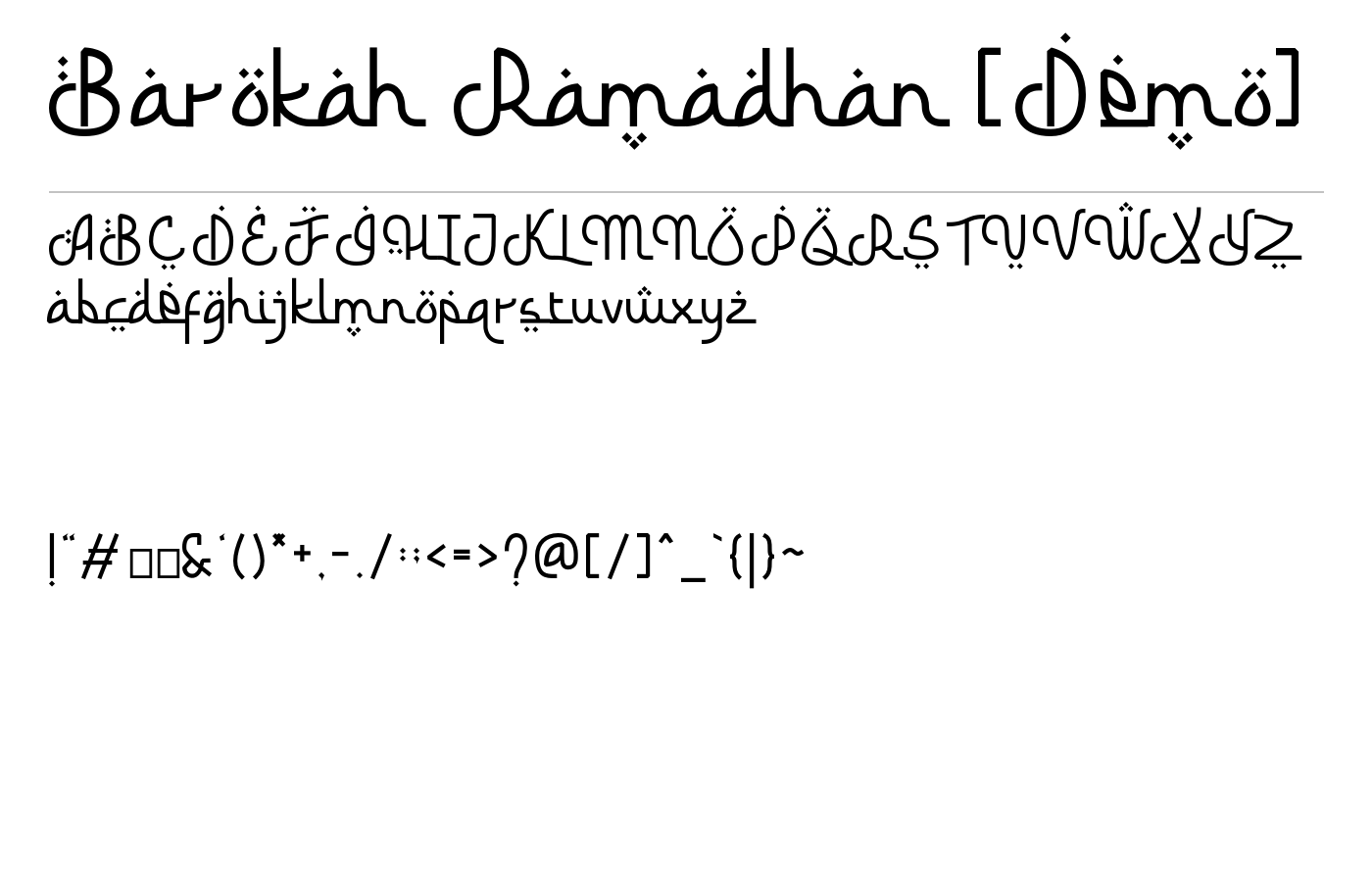 Barokah Ramadhan [Demo] Font preview