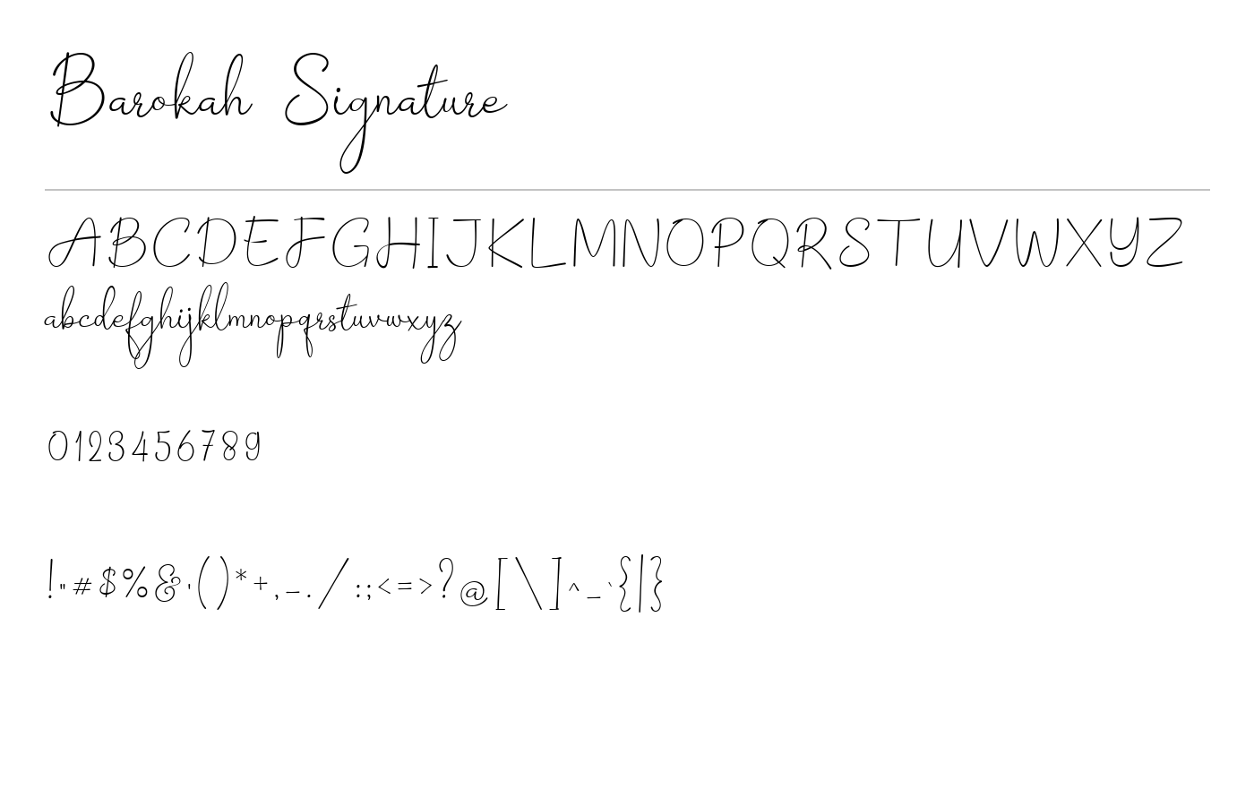 Barokah Signature Font preview