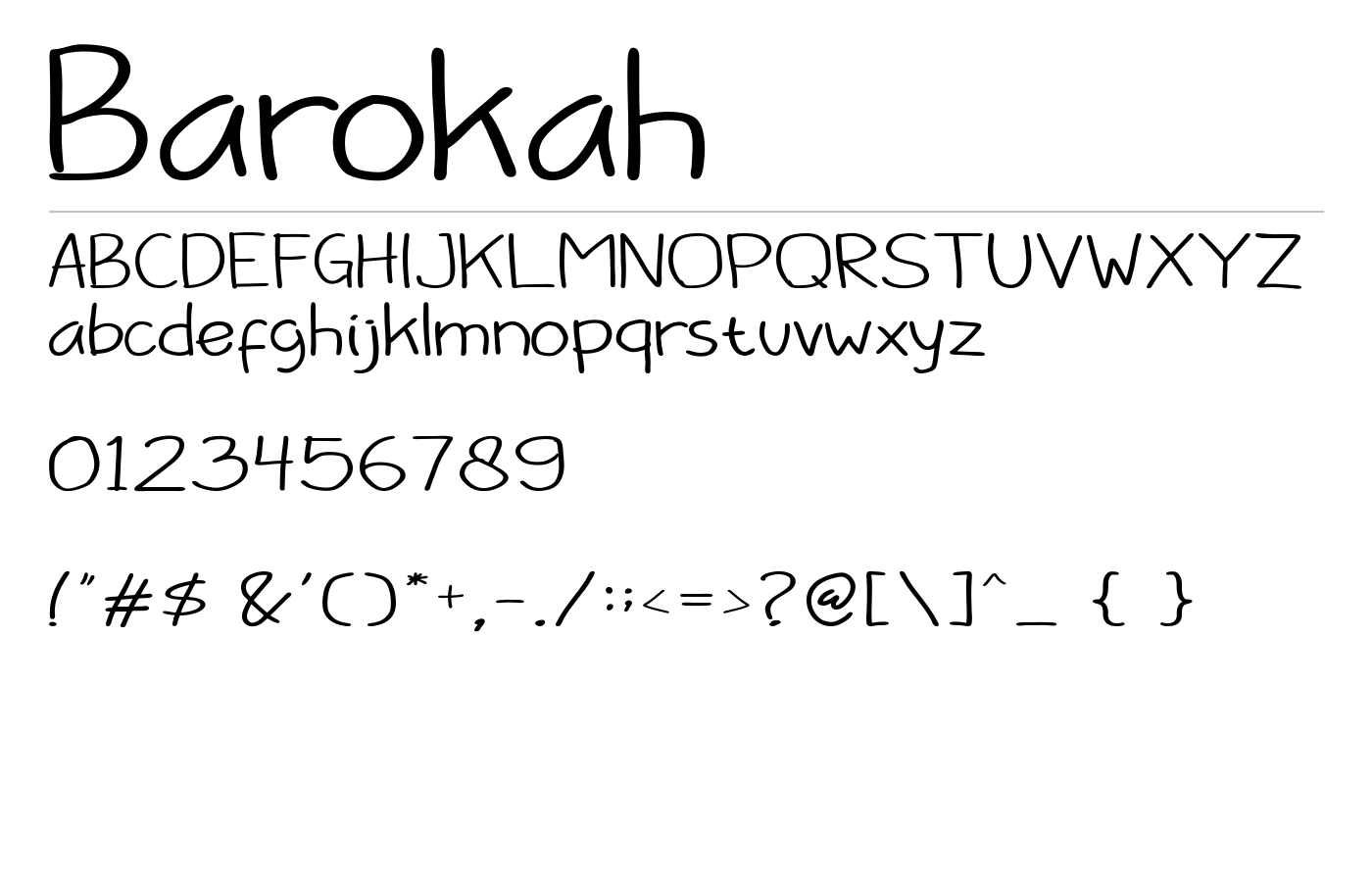 Barokah Font preview