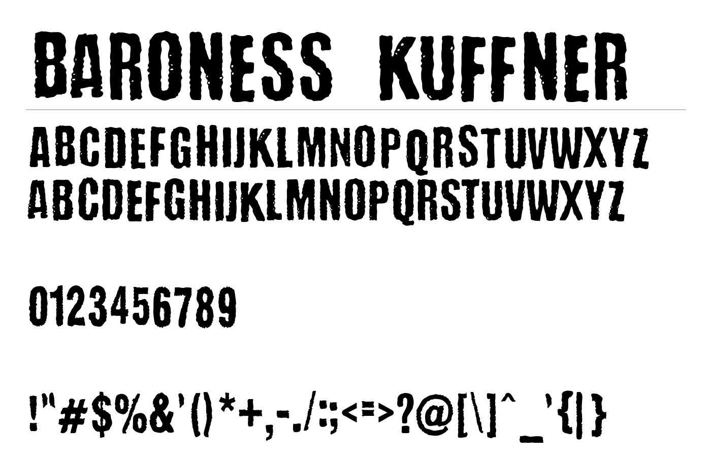 Baroness Kuffner Font preview