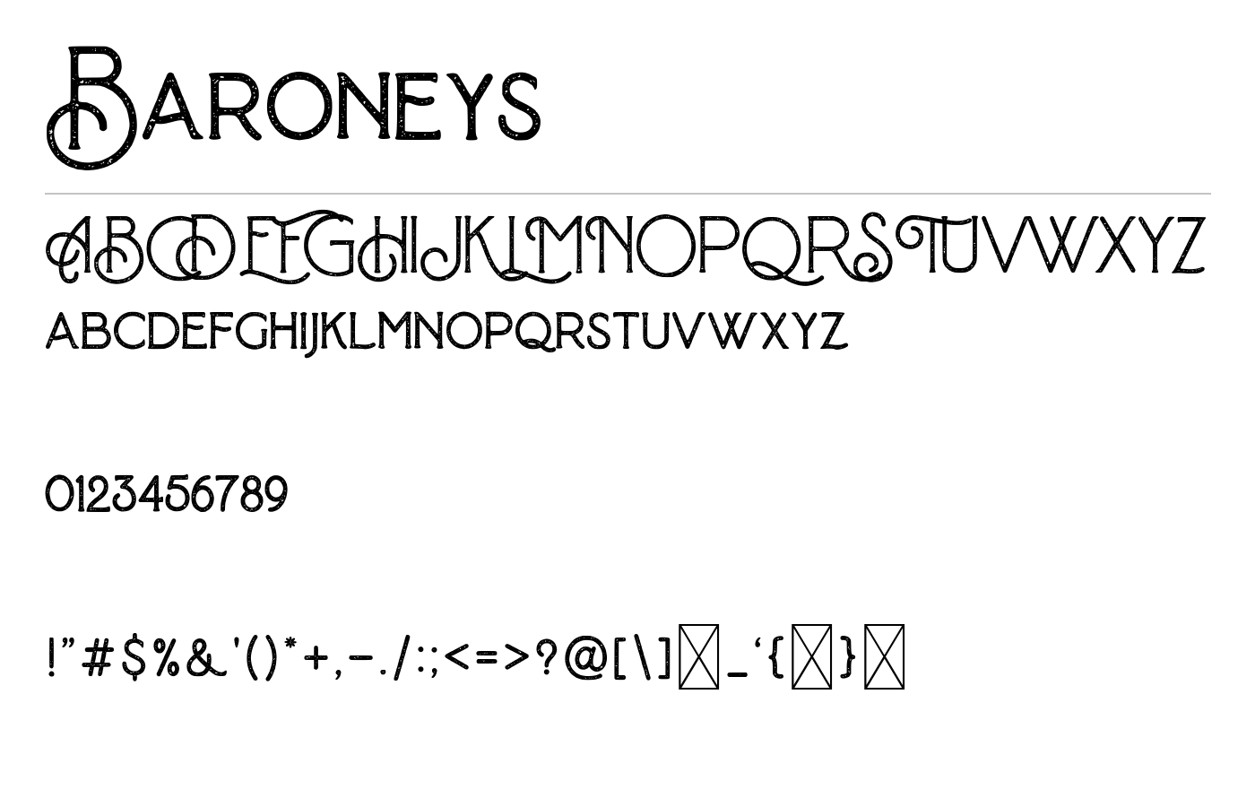 Baroneys Font preview
