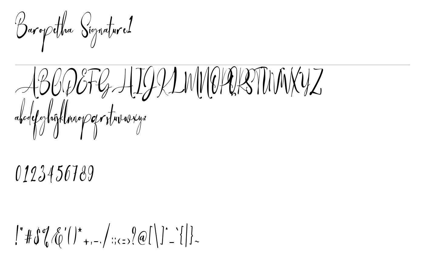 Baropetha Font preview