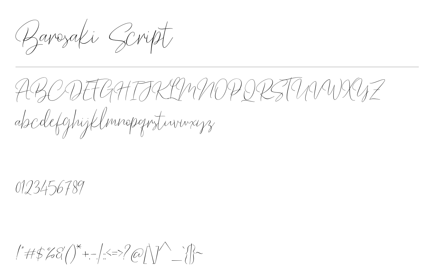 Barosaki Script Font preview