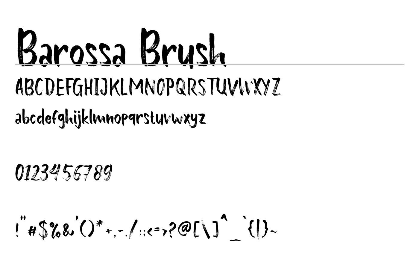 Barossa Brush Font preview
