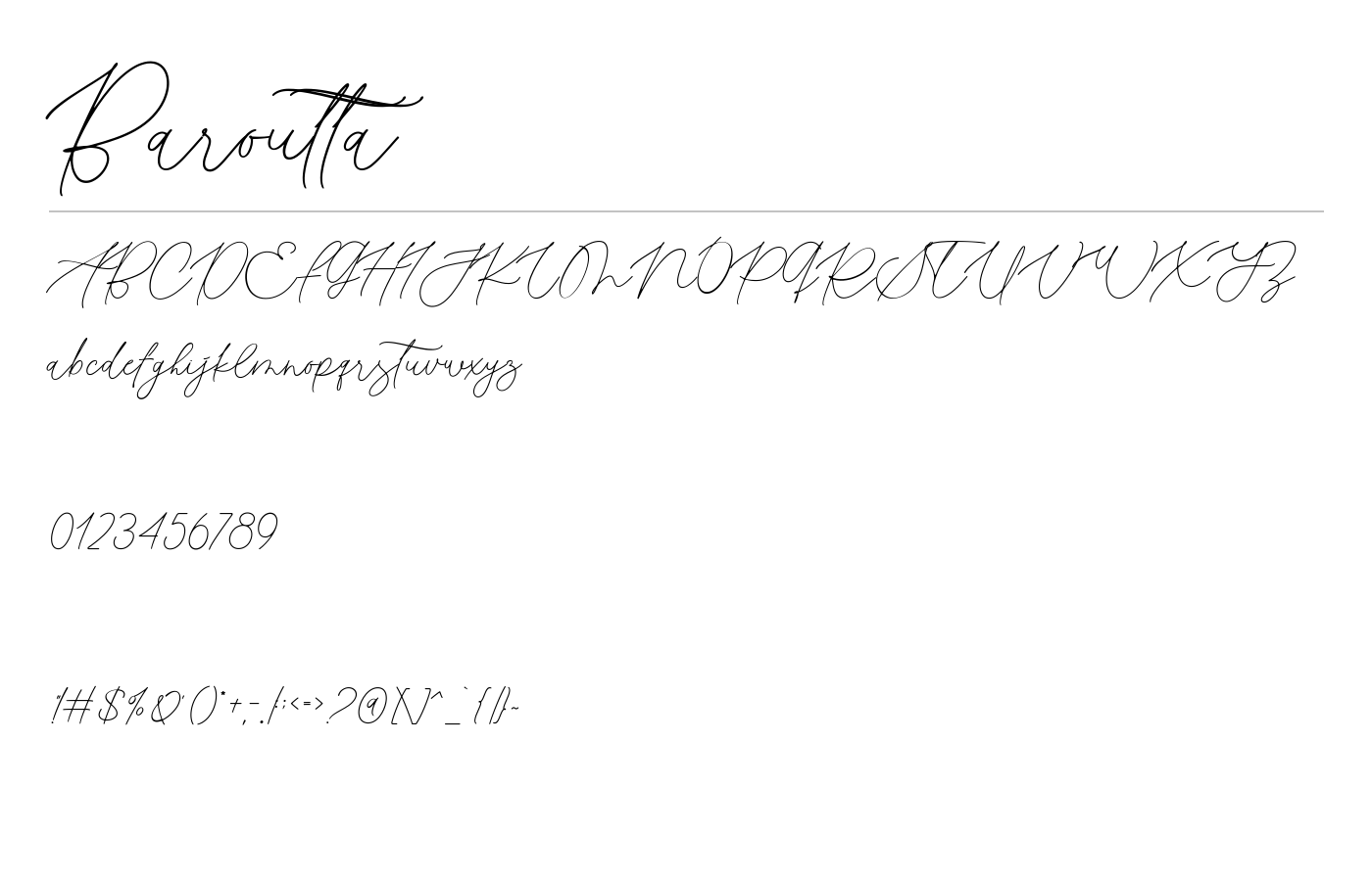 Baroutta Font preview