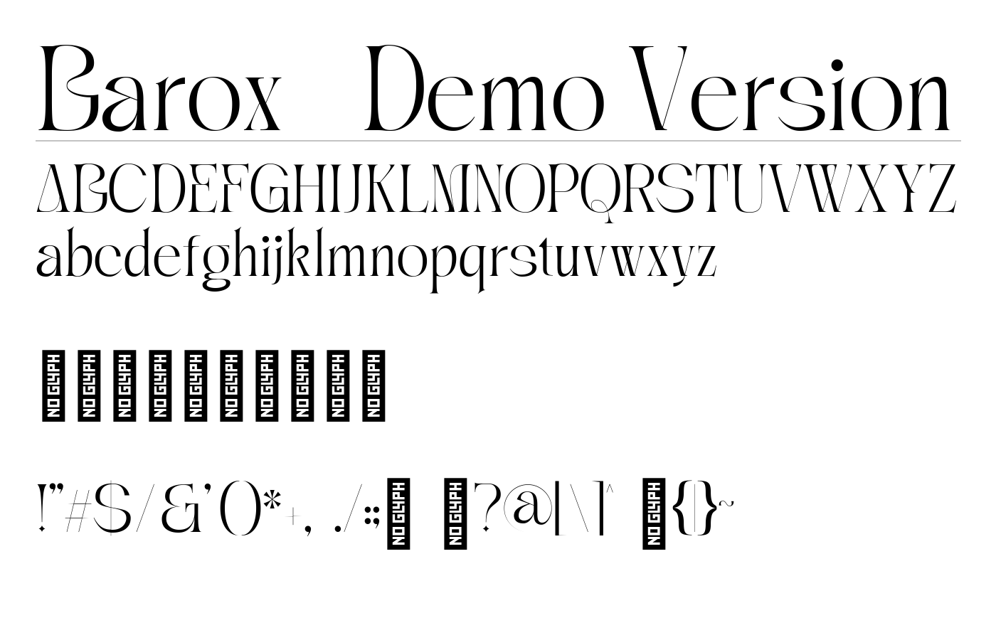 Barox - Demo Version Font preview