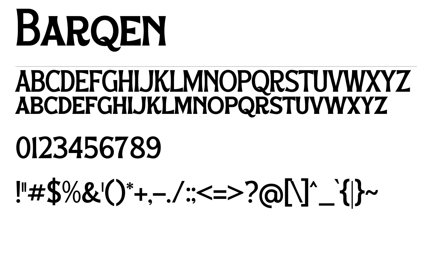 Barqen Font preview
