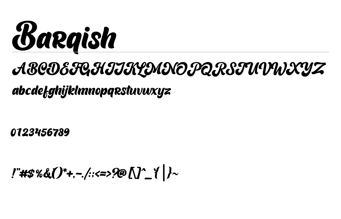 Barqish Font preview