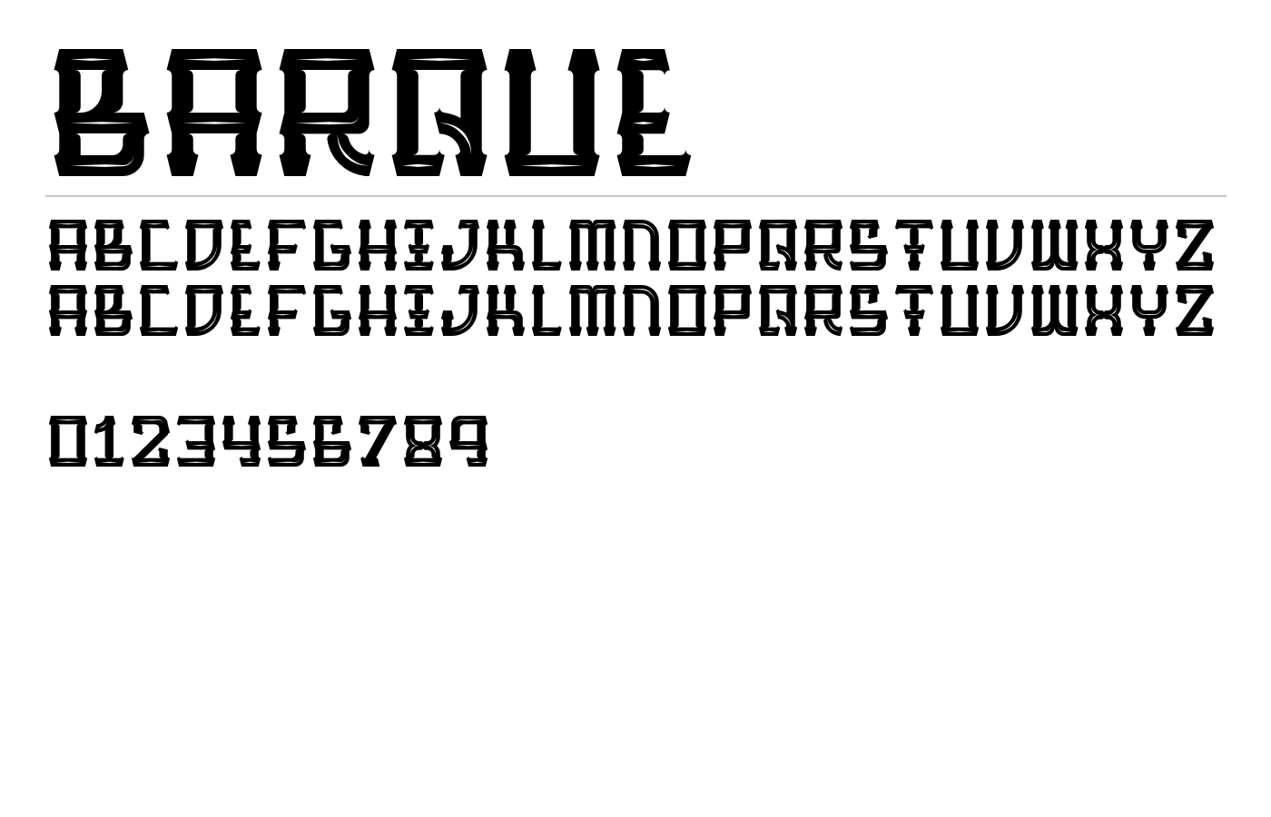 BarqueRegular Font preview