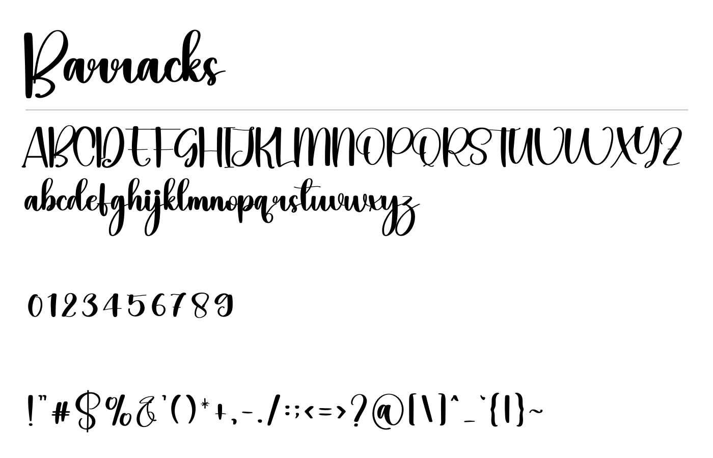 Barracks Font preview