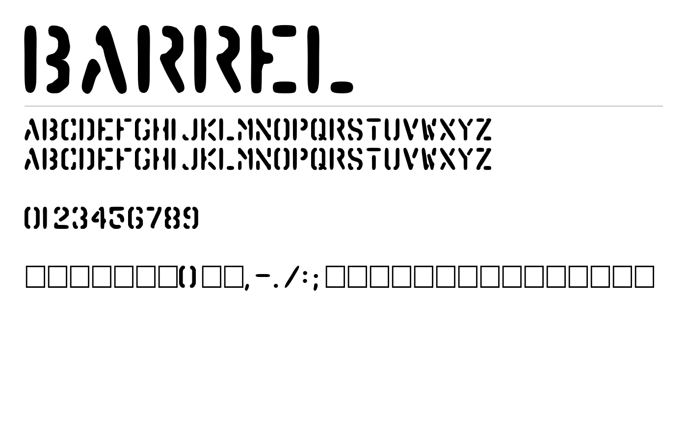 Barrel Font preview
