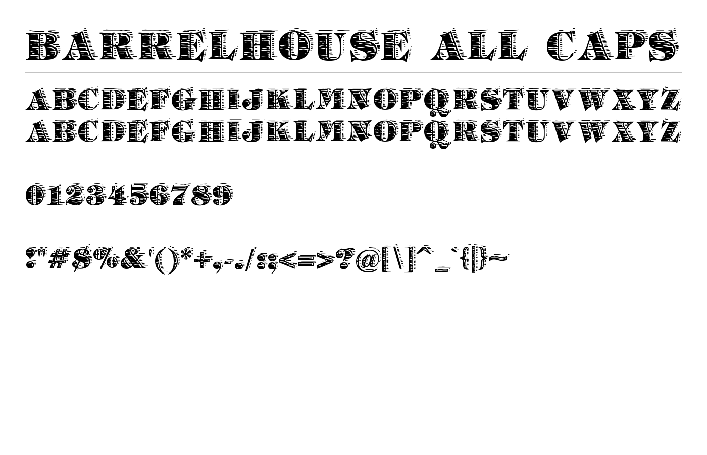 Barrelhouse All Caps Font preview