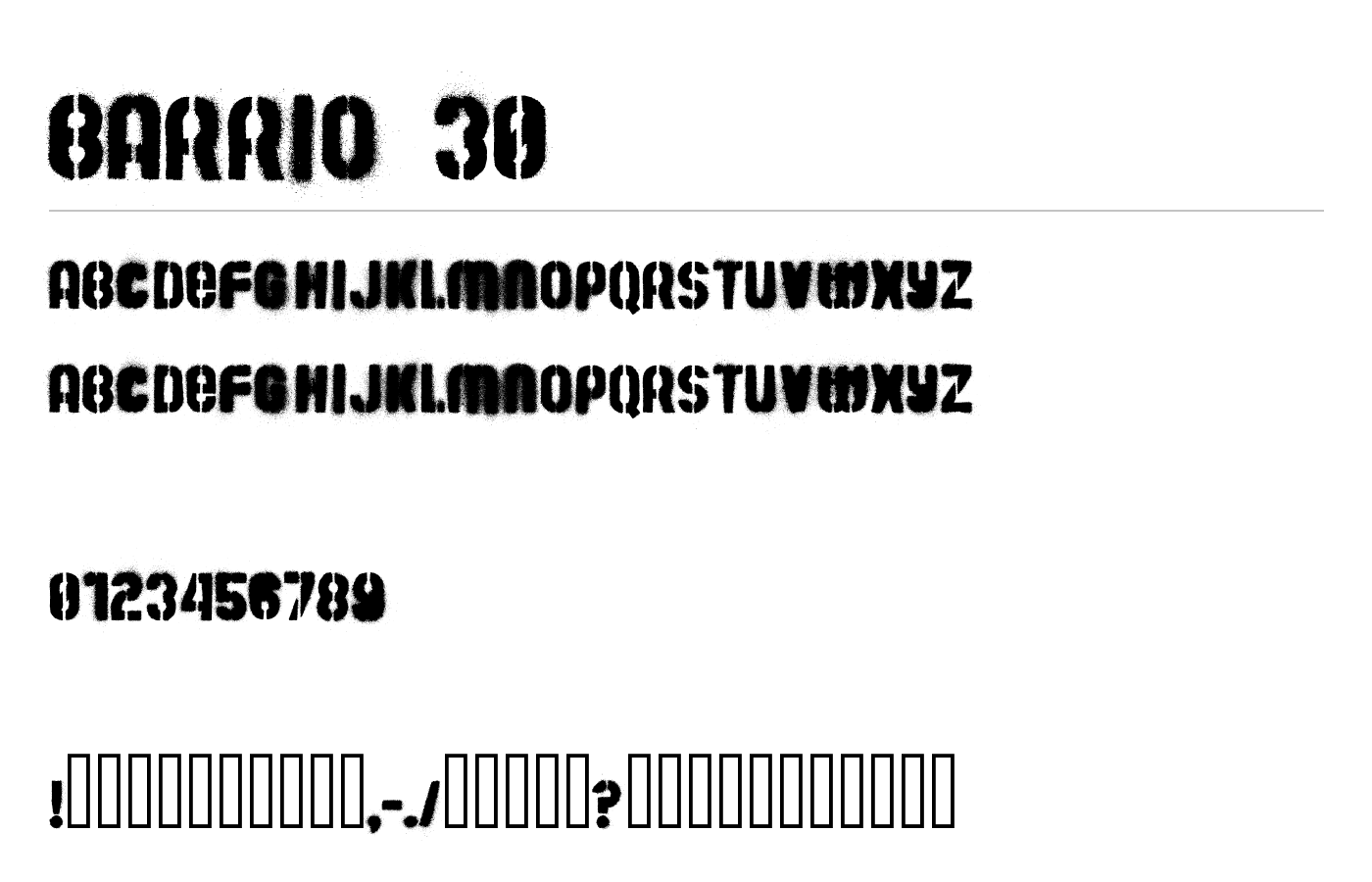 Barrio 30 Font preview
