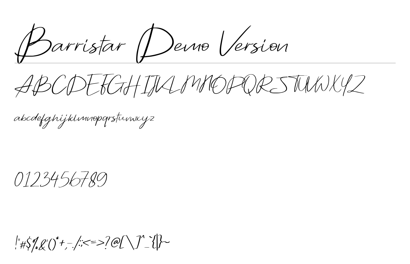 Barristar Demo Version Font preview